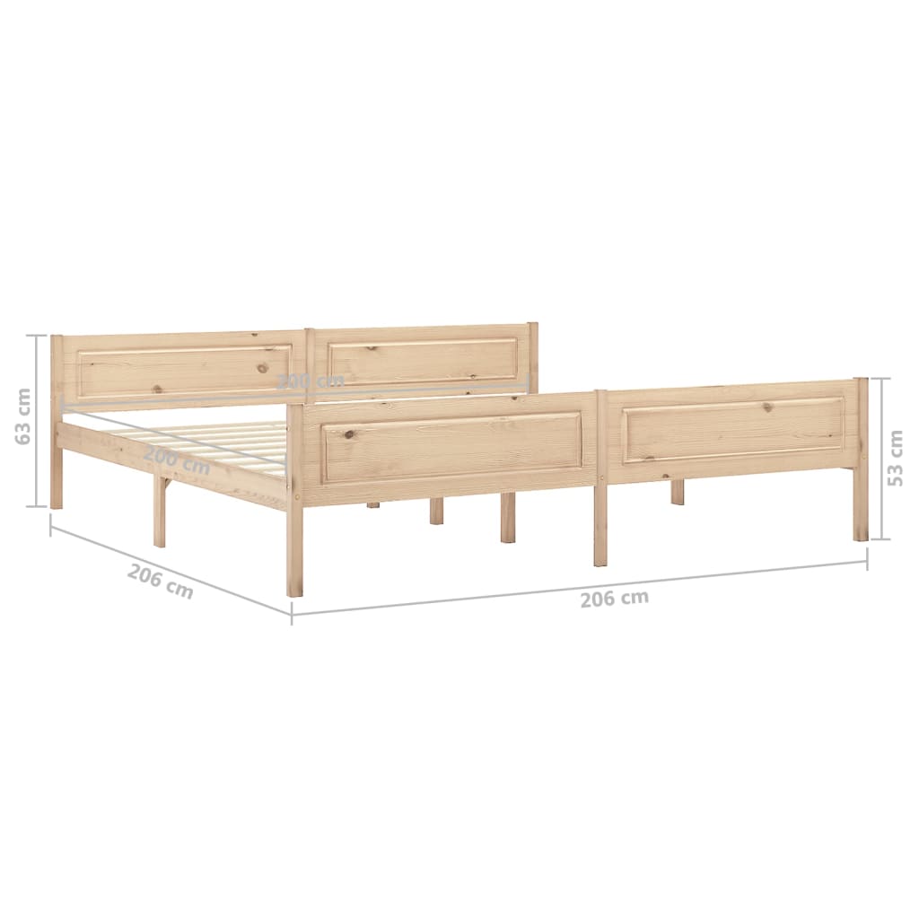 Solid Wood Bed Pine 200x200 cm