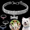 3 Rows Rhinestone Elastic Pet Necklace Dog Chain Cat Crystal Collar Pet Supplies Small Dog Jewelry Tags