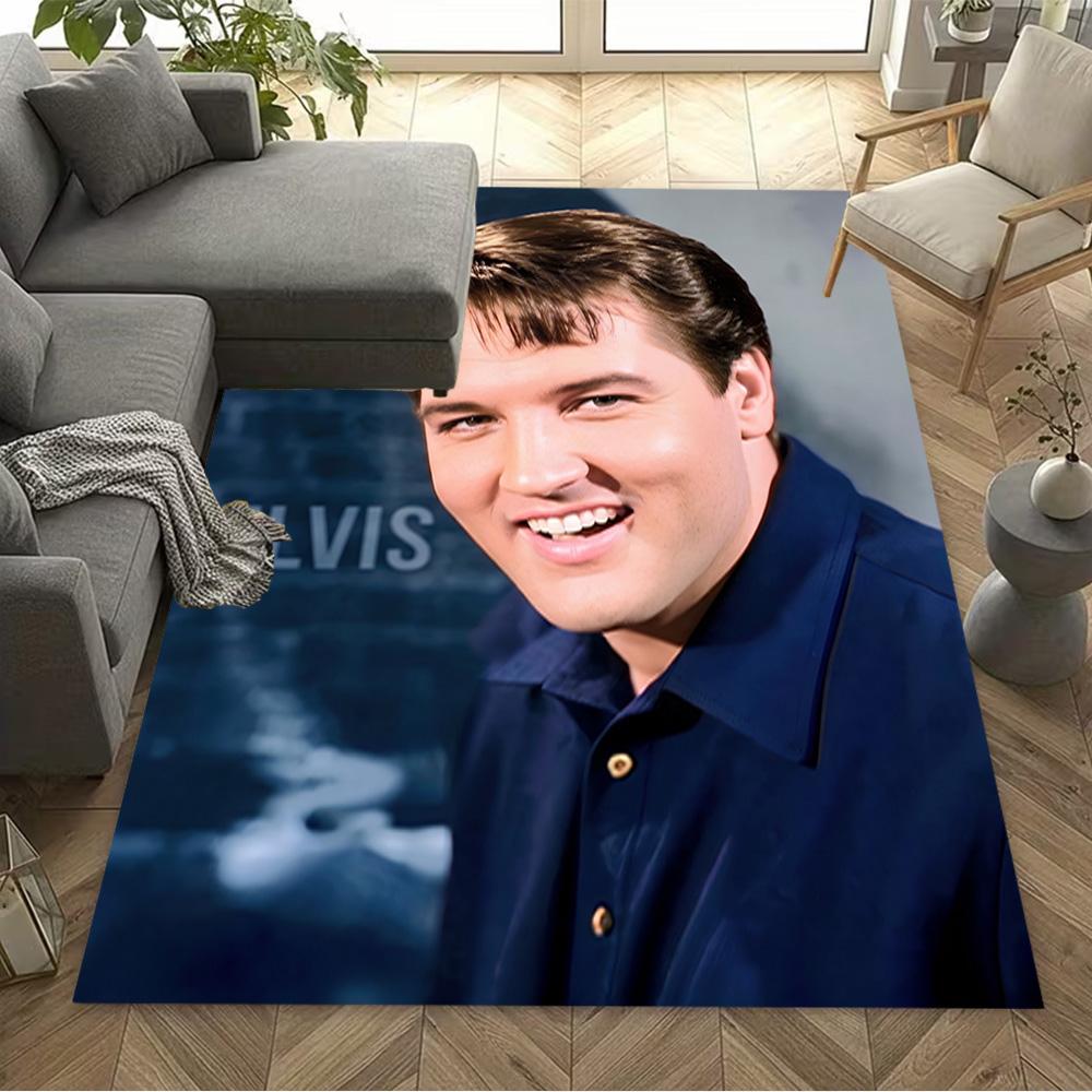 Elvis Presley's Iconic Smile Floor Rug Office Rug Design for Game Room Playrooms Kitchen Foyer Anti-slip Rug Anime Office Decor