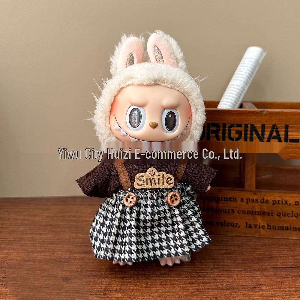 17cm Labubu Soft Doll Plush Toy Overalls - Clothes Only