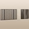 Spark Guard for Fireplaces, Elegant Spark Catcher, Foldable, Coated, Black, 135 x 85 cm