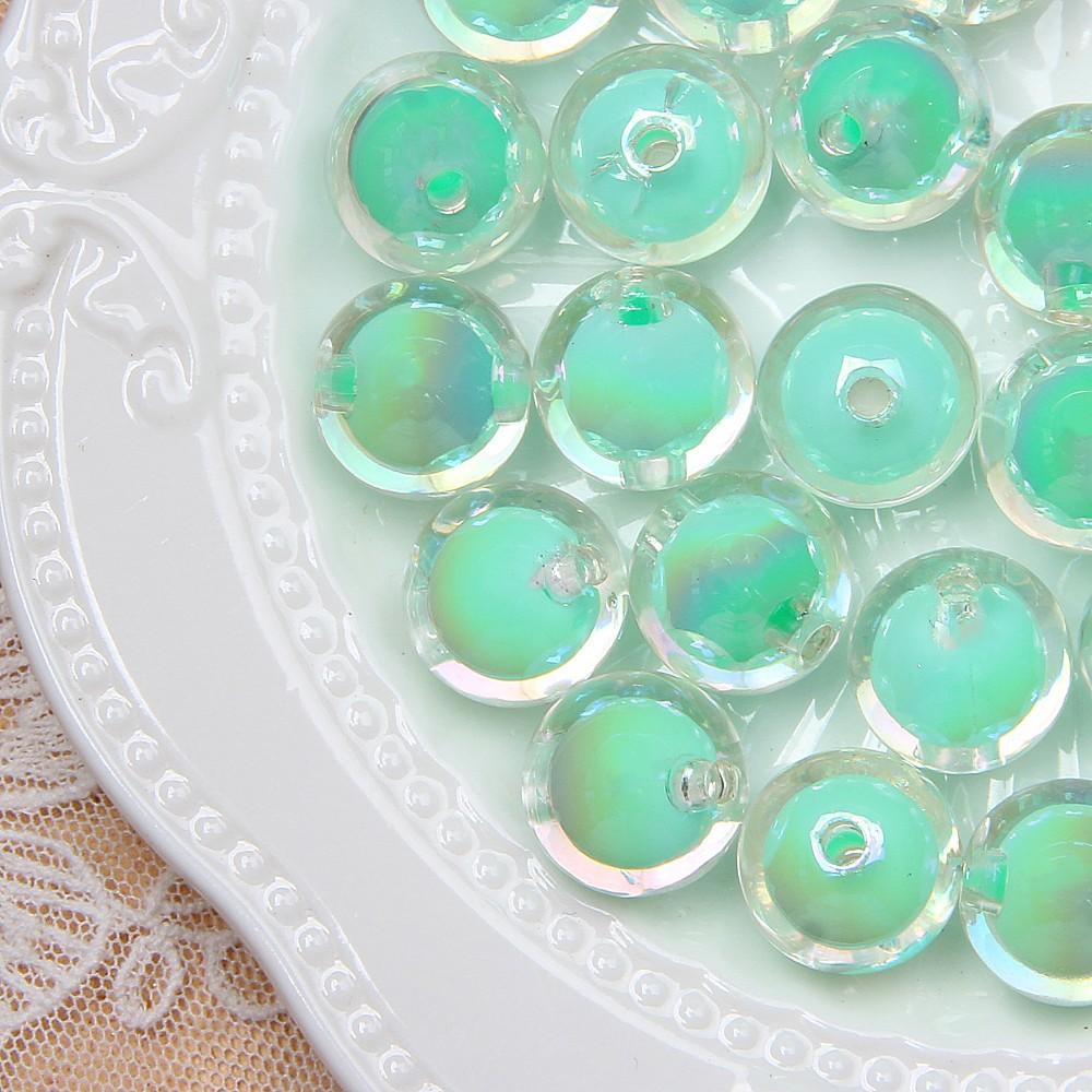 10/60Pcs 16Mm Round Mixed Color Shine Smooth Acrylic Spacer Beads For Jewelry Making Diy Handmade Bracelet Necklace Accessories