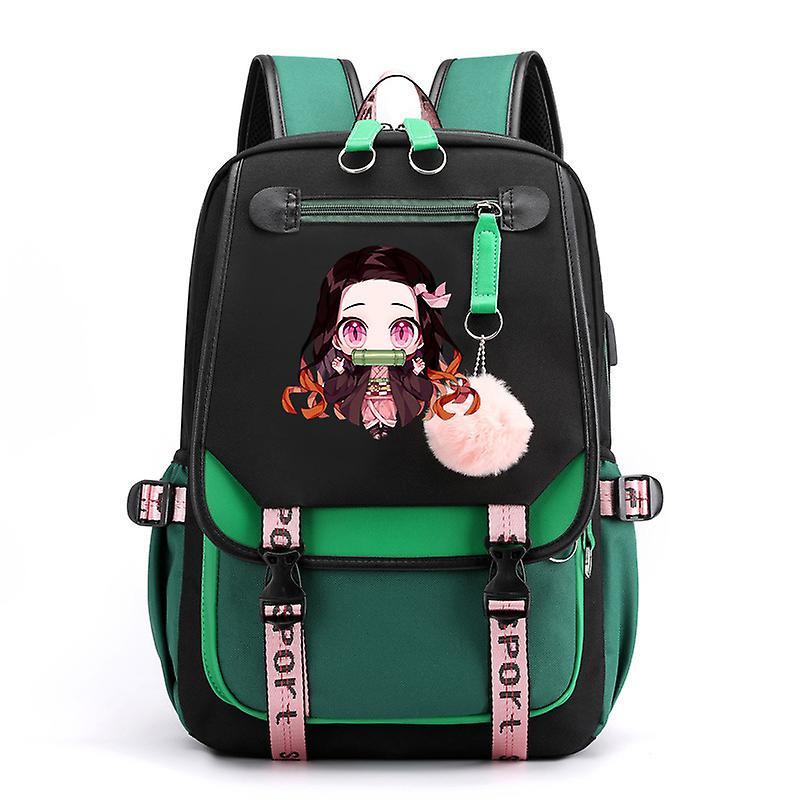 Japan cartoon comics Demon Slayer Large Capacity Backpack for Teenagers and Students USB Interface Laptop Bag 0007 KTB