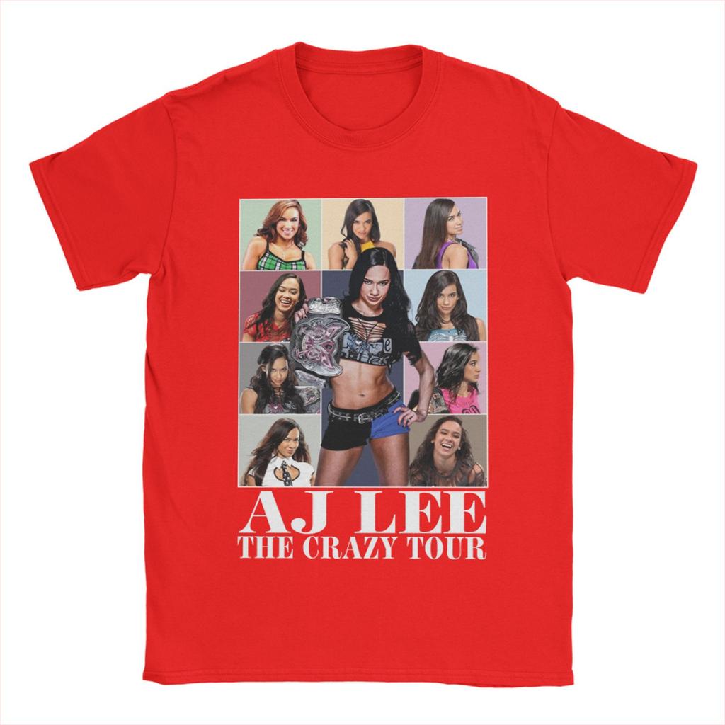 Смешные футболки AJ Lee The Crazy Tour для мужчин, с круглым вырезом, хлопковые, с коротким рукавом, идея для подарка, топы