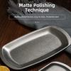 Stainless Steel Dinner Plate Rectangular Steak Plates Dessert Snack Plate  For BBQ Dim Sum