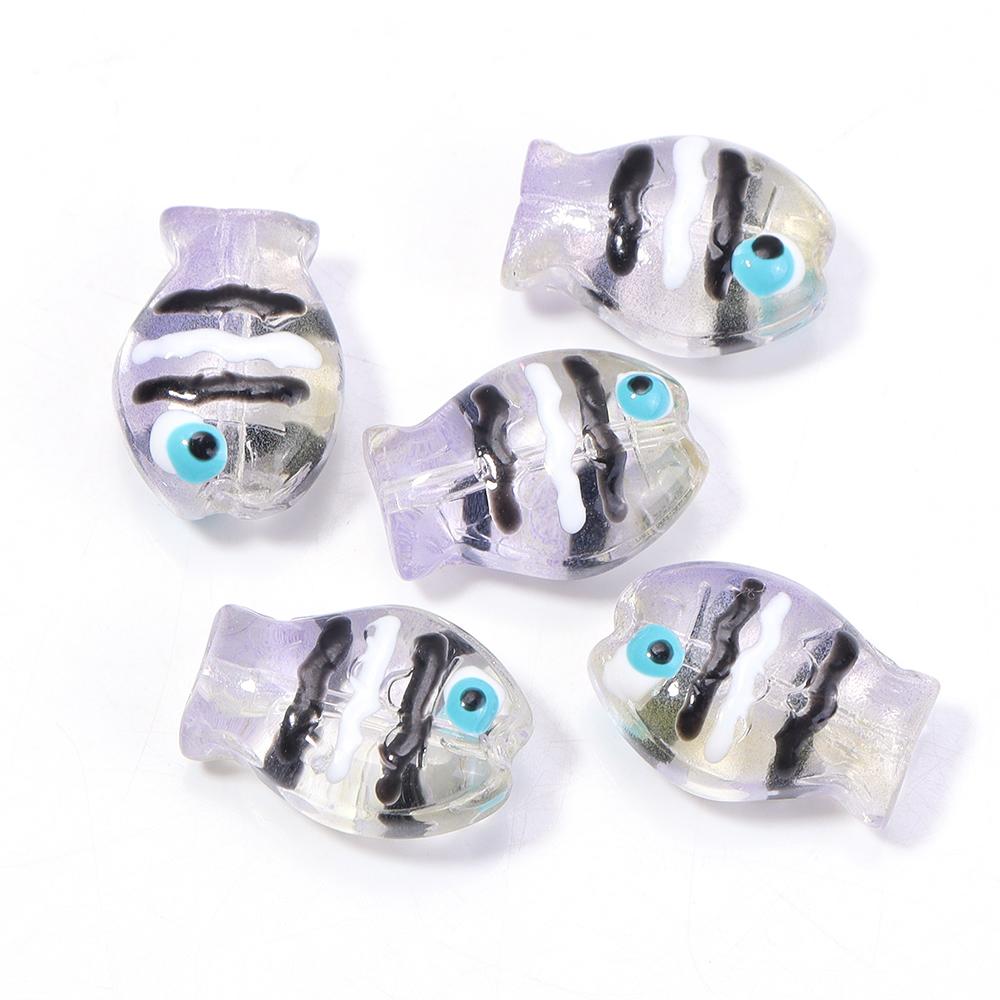 5 шт./лот Разноцветные ручной работы Lampwork Бусины Милые Мультяшные Морские Рыбки Россыпью Стеклянные Бусины Для DIY Модного Браслета Серьги Украшения
