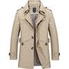 Casual Men's Work Jacket Cotton Trench Coat Spring and Autumn Men's Jacket