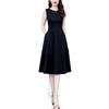 Plus Size Elegant Long [DREKOBOS] A-Line Dress, Sleeveless, Dress, Black, Summer, M-5XL