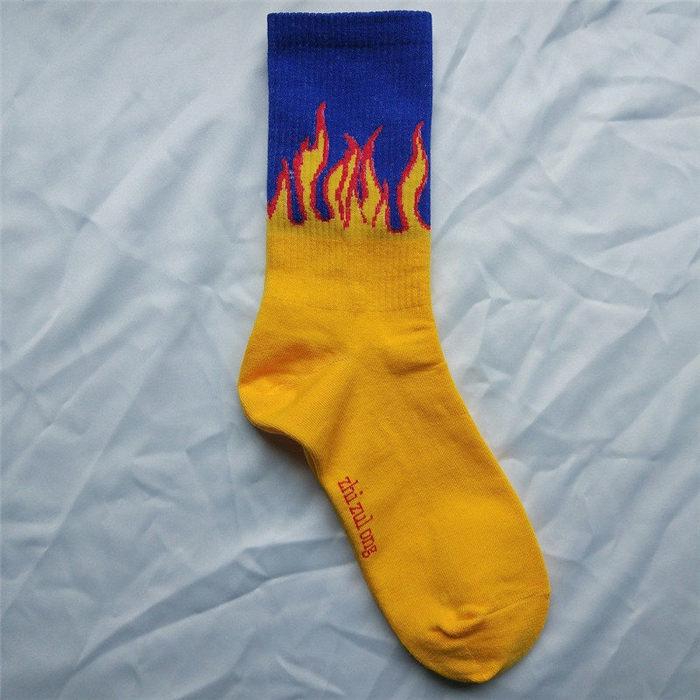 Хип skarpetki хоп носки пламя скейтборд мужчины harajuku смешные носки женщины Носок хлопок