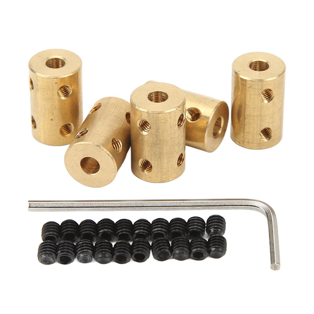 5Pcs RC Shaft Coupling Set Universal 5?5mm Brass Shaft Coupling Joint Connector for Motor Shaft Extension
