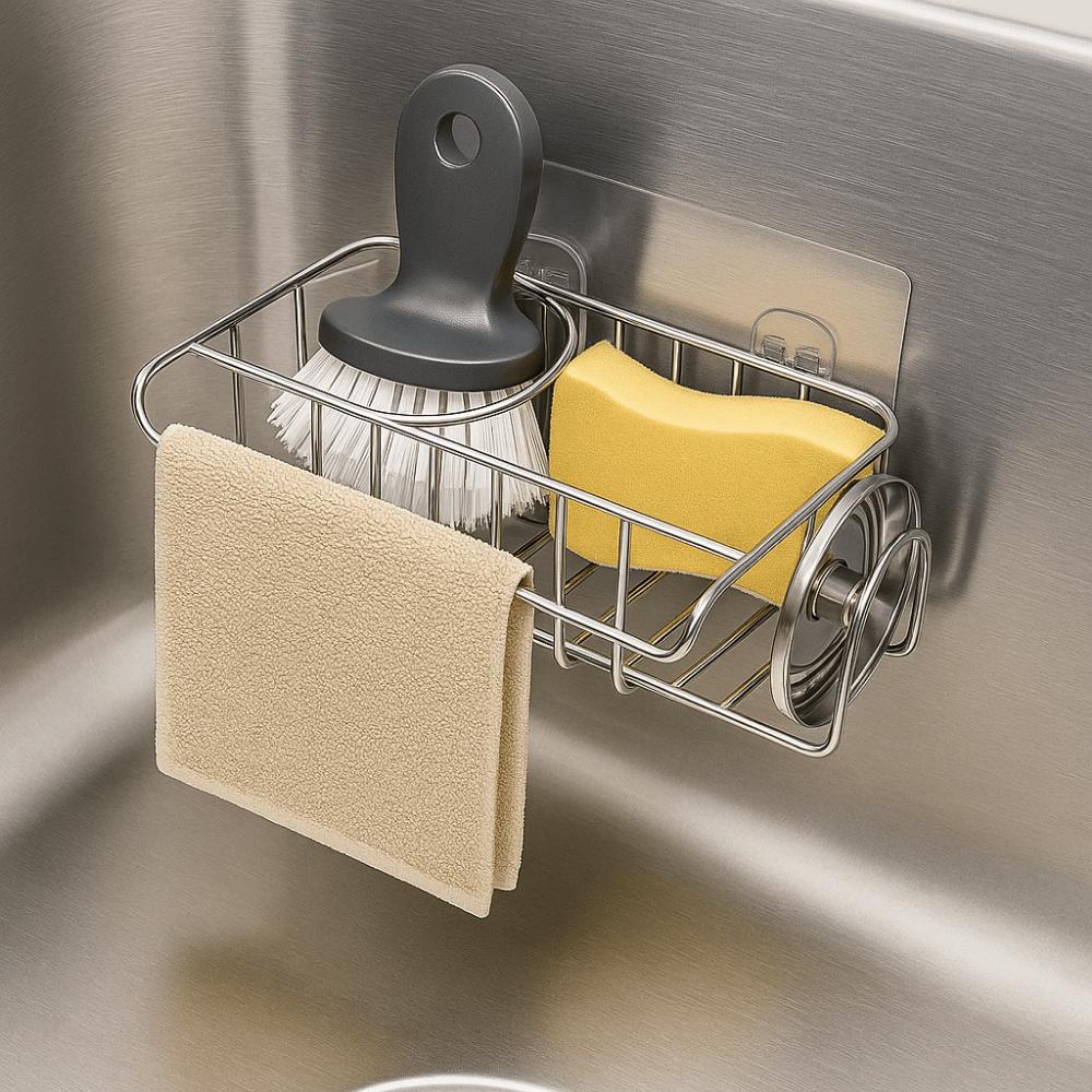 Stainless Steel Sponge Drainer Rack Hollowed Sponge Stand Sink Sponge Holder  Bathroom