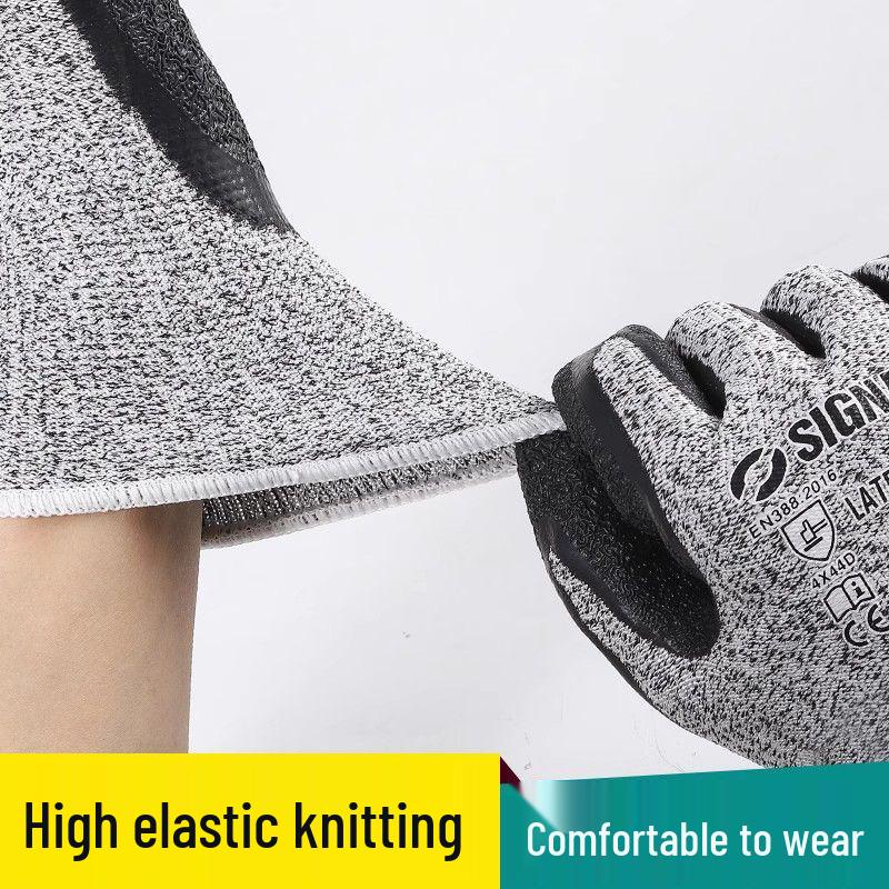 Защитные латексные перчатки, устойчивые к порезам и проколам - износостойкие, противоскользящие, утолщенные строительные перчатки