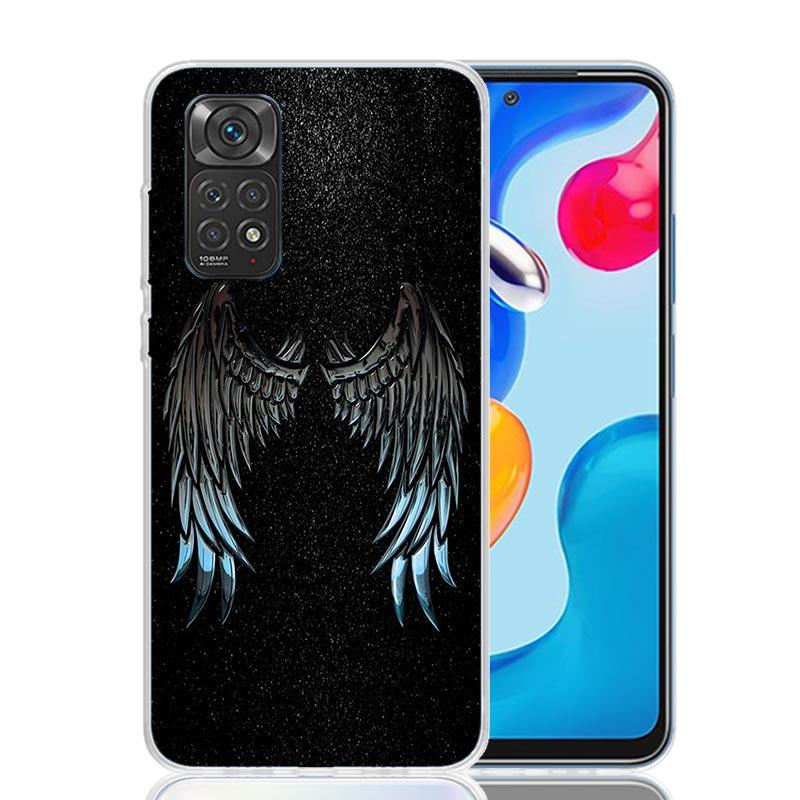 Чехол для телефона с перьями ангельских крыльев для Xiaomi Redmi Note 15 14 13 12S 12 Pro Plus 11S 11E 11 11T 10S 10 Арт Мягкий Чехол с Узором Redmi