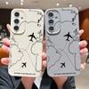 Кейс с маршрутом самолета для Samsung Galaxy S24 S26 S23 S22 S25 Ultra Edge S21 FE A16 A26 A36 A56 A15 A35 A17 A37 A57 A54 A55 5G Чехол