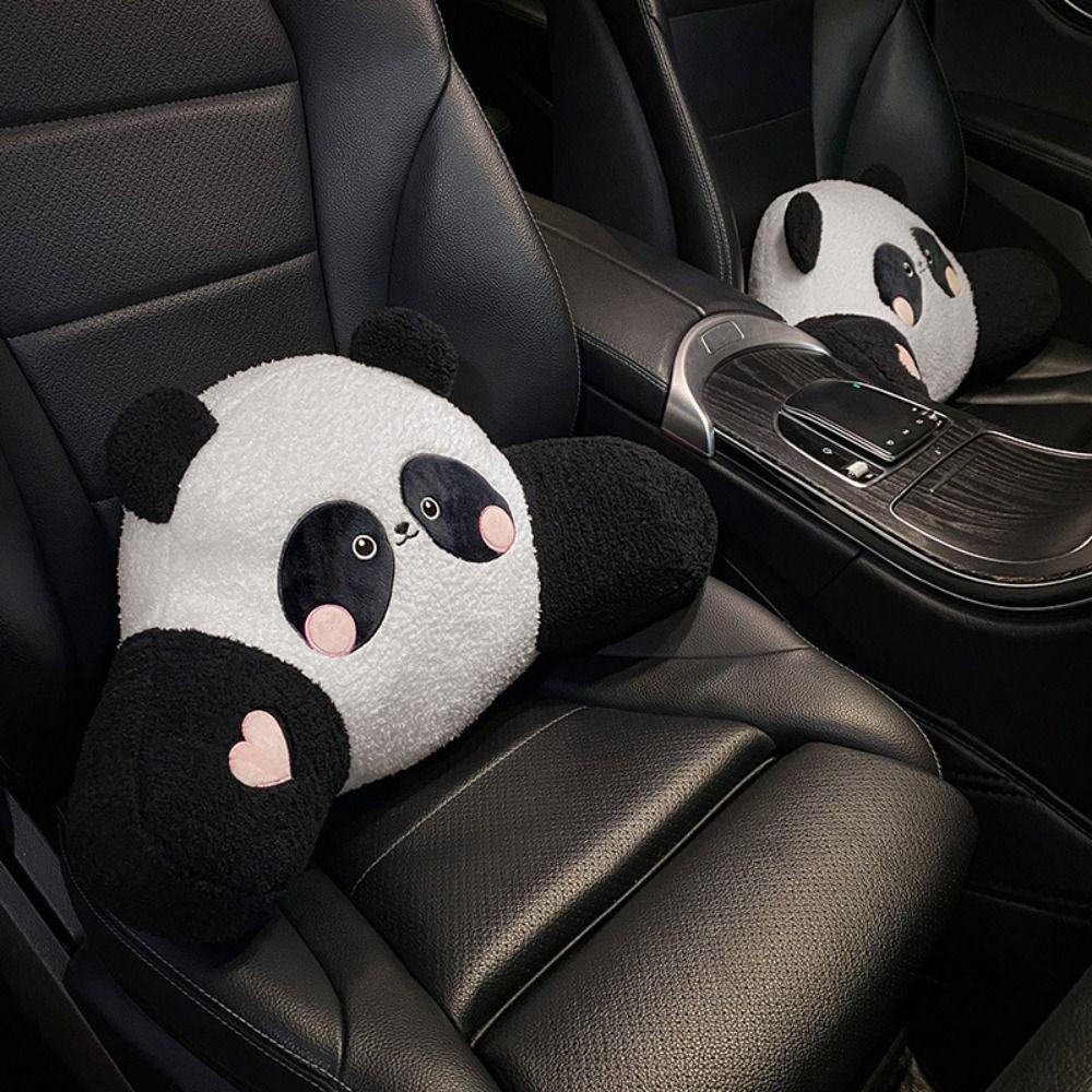 Panda Panda Car Headrest Heart Panda Auto Waist Support Cushion Car Accessories