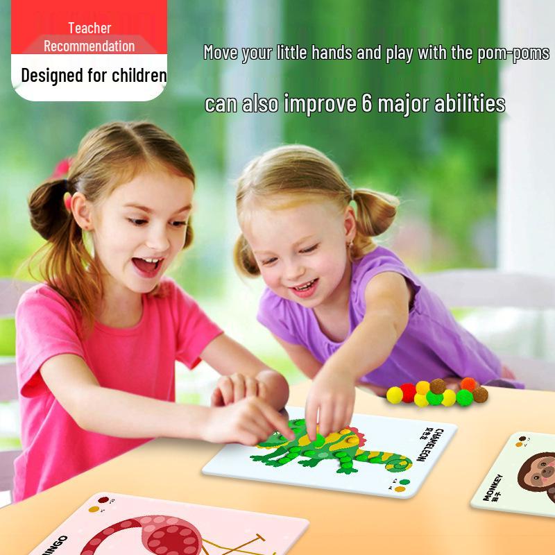 Набор для коллажа из помпонов для девочек, 3-6 лет - DIY Креативная игрушка ручной работы