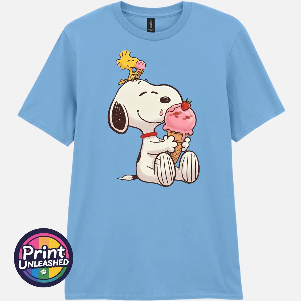Beagle Ice Cream TShirt Unisex S2XL Cotton Tee Summer Dog Bird Top Gift