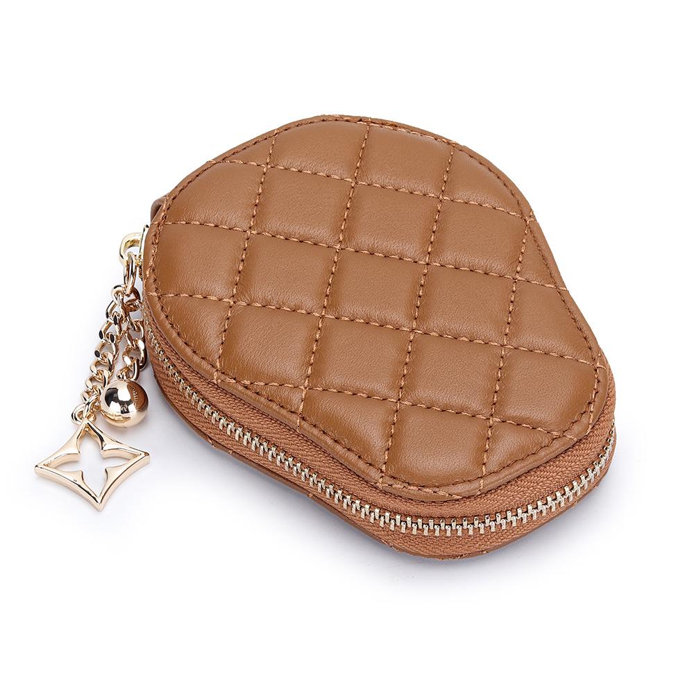 Держатель для кредитных карт из натуральной кожи, однотонная сумка на молнии, женский кошелек, банковский кошелек из овчины, дизайнерский стеганый картхолдер