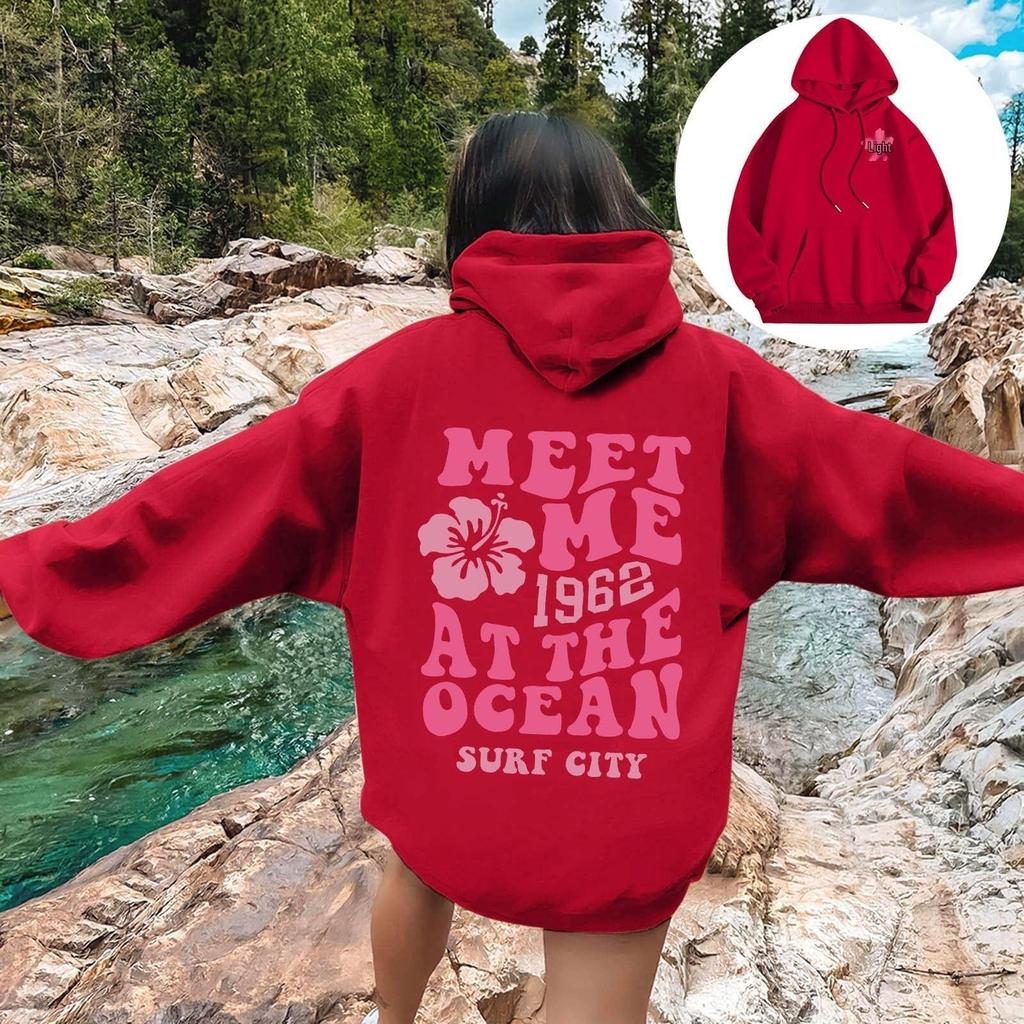 Letter Print Drop Shoulder Hoodie, XS-5XL, Autumn Collection for Men and Women