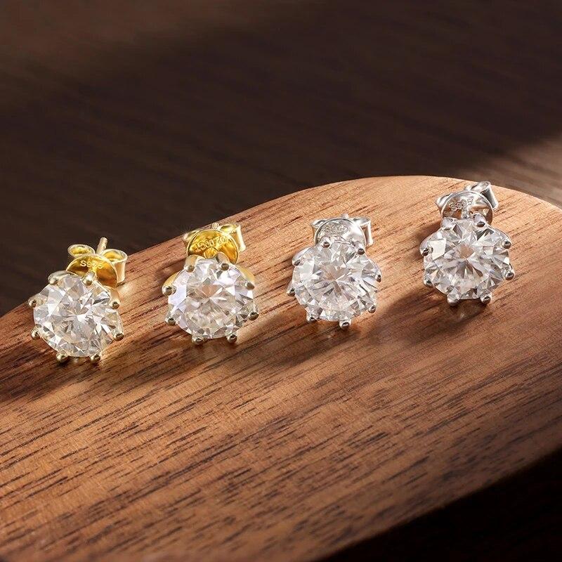 Серьги с муассанитом цвета D, стерлинговое серебро 925 пробы, серьги из белого золота 18 карат для женщин и мужчин, сверкающие свадебные украшения