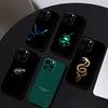 Классический чехол-змея для iPhone 17 16 15 14 13 12 Max Plus Силиконовый Черный Чехол