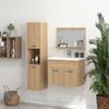 Bathroom Furniture Set, 3-Piece, Wall-Mounted, Mirror, Cabinet with Ceramic Sink, Bathroom Column