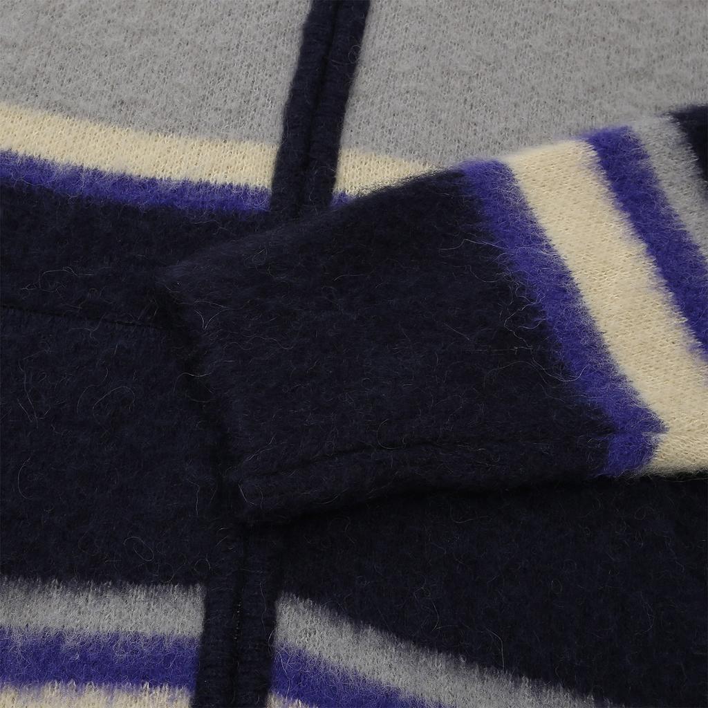 Эррр Эррр Худи с молнией из вязаной шерсти в полоску (военно-морской флот)