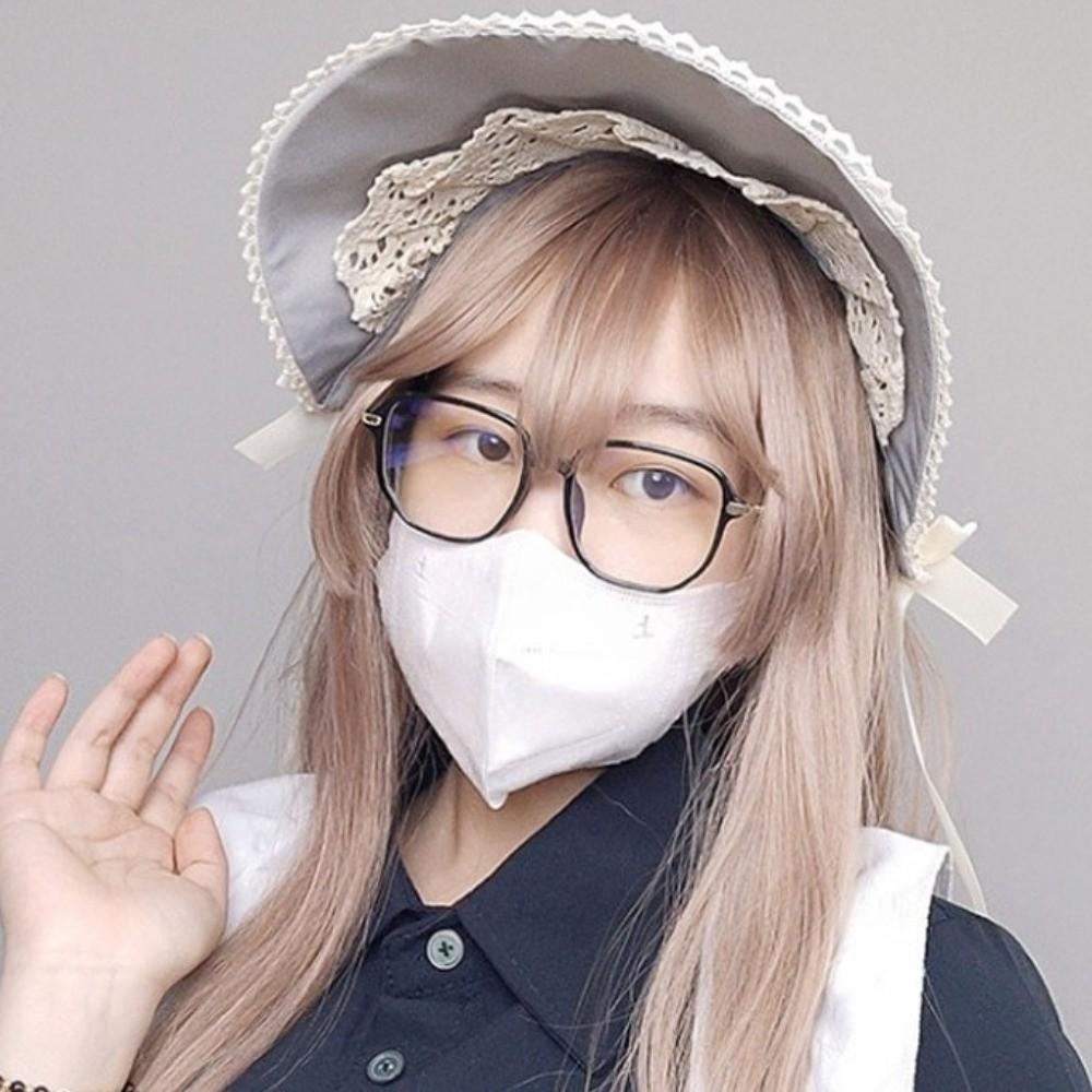 Ruffle Lolita Bonnet Cap Pastorale Style Lace Hat Victorian Headpiece  Halloween Costume