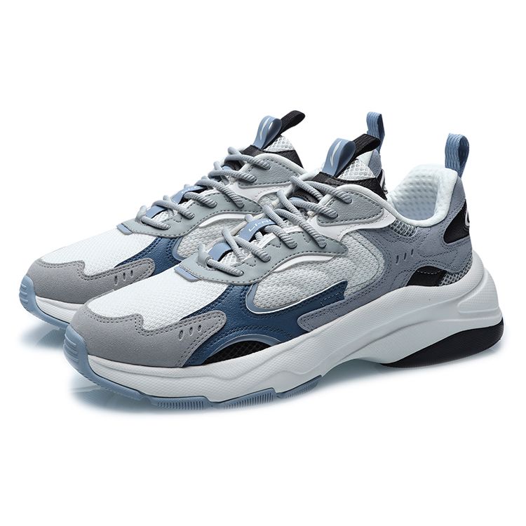 Кроссовки мужские Li Ning прочные с низким верхом белые синие AGCR205-3