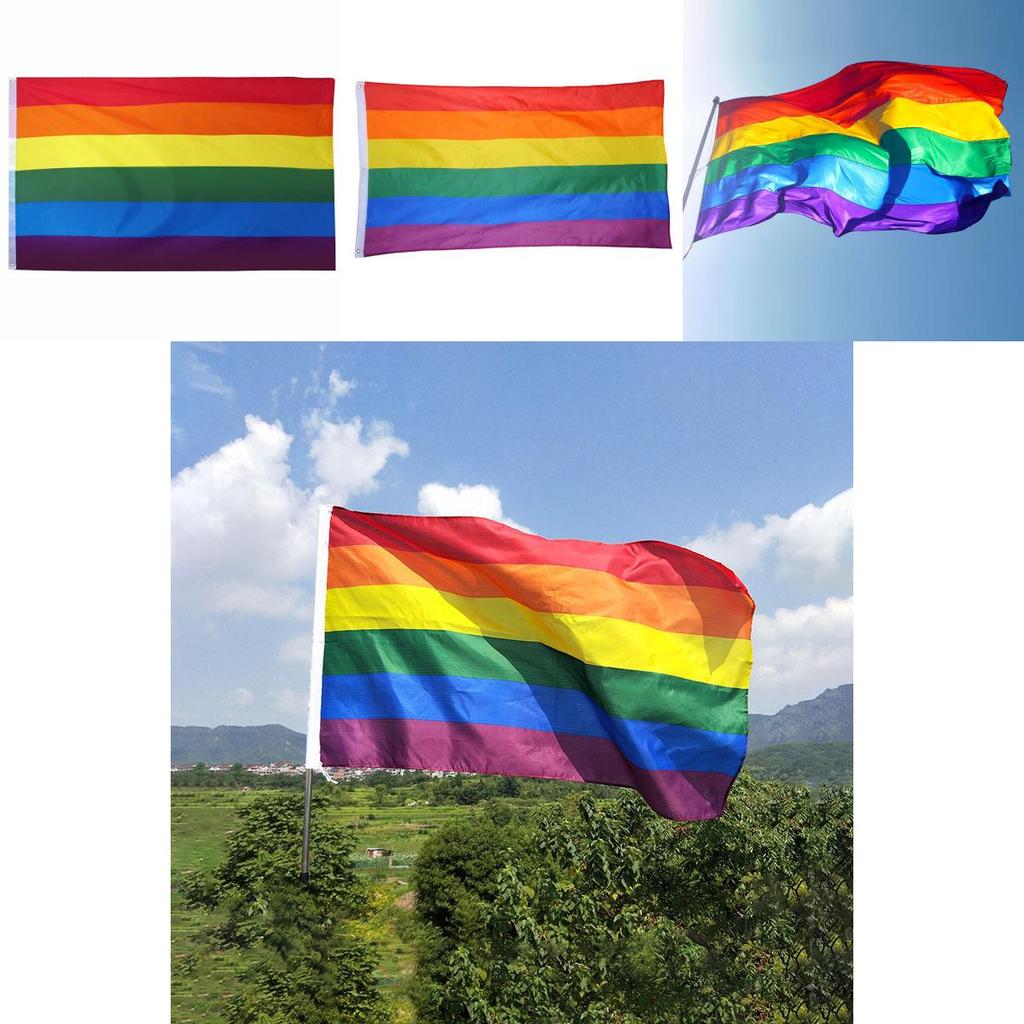 Vibrant Rainbow Lgbt Flag 5ft X 3ft Ideal For Festivals And Parades With Metal Eyelets