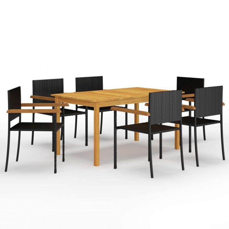 Día Y Noche - Día Y Noche 7-Piece Garden Dining Set Black