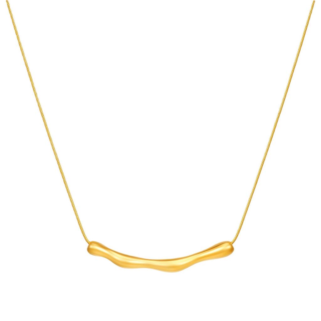 LT-MS-641A High-End Korean-Style Fashion Pendant Necklace for Women Versatile Irregular Pleated Design Autumn Winter New Niche