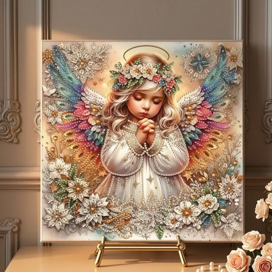 Home Wall Decoration Crafts Butterfly Faux Diamond Art Kit, Flower Peacock Hummingbird Pearl Kits for Adults 3D Sparkling Bead Painting Craft
