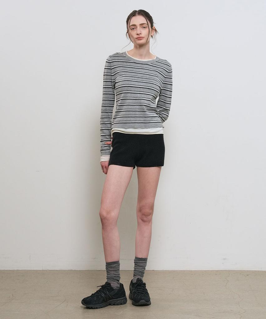 GENERALIDEA Striped Layered Pullover [Grey] / Gf1Lkp522