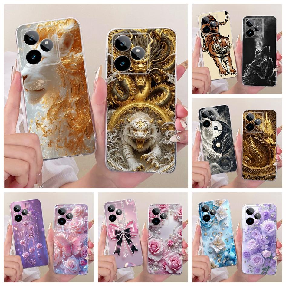 For Realme GT 7 Pro Case RMX5010 RMX5011 Luxury Dragon Lion Cartoon Soft Silicone Cover For Realme GT 7T GT7 7Pro Phone Case Bag