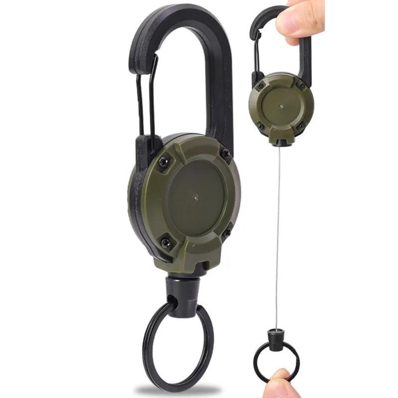 1 шт. Тактический рюкзак U-образная легкосъемная пряжка брелок выдвижной простой черный уличный портативный стальной трос четырехцветная пружинная пряжка