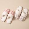 Plaid Cotton Slippers Women's Autumn and Winter Cold-proof Indoor Non-slip Soft-soled Warm Cotton Shoes Men's Winter