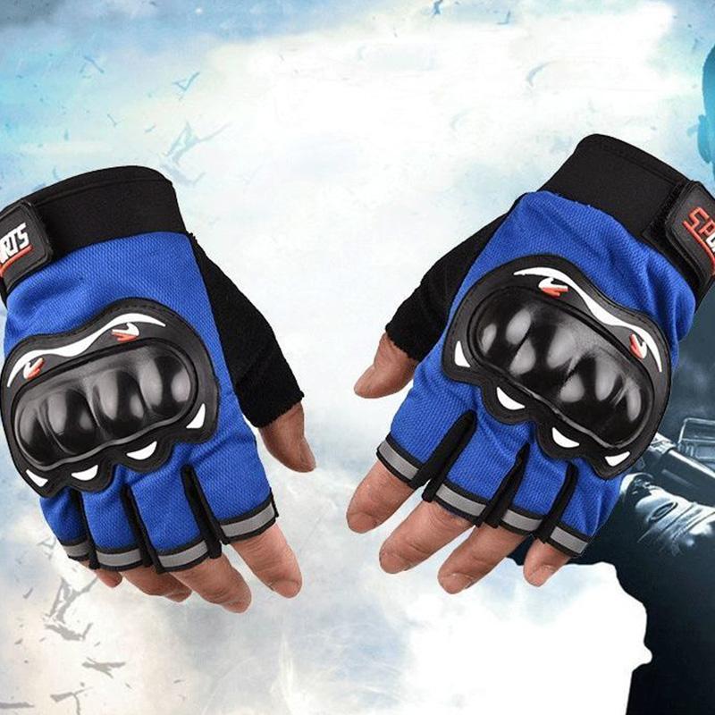 Мотоциклетные защитные перчатки с полупальцами Мужской защитный рыцарь с длинным пальцем для занятий спортом на открытом воздухе Дышащие мужские перчатки с полупальцами Четыре сезона