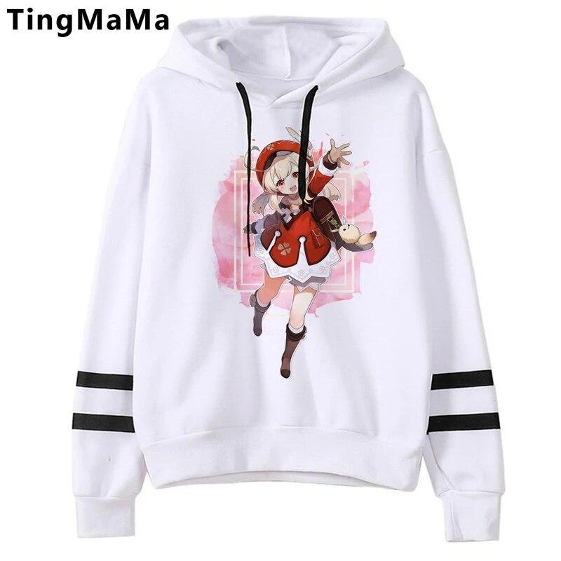 Xiao Genshin Impact Толстовки Унисекс Kawaii Мультфильм Harajuku Genshin Уличная одежда Хип-хоп Ху Тао Толстовка с графикой Унисекс Толстовки Мужской Унисекс