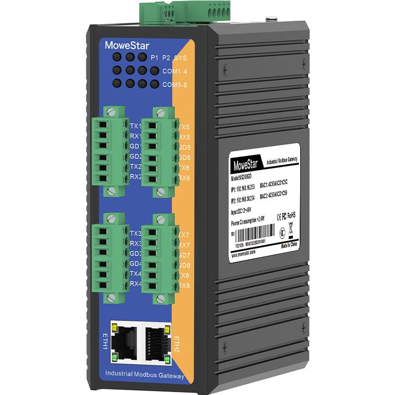 MoweStar Industrial Isolated Serial to Ethernet Server