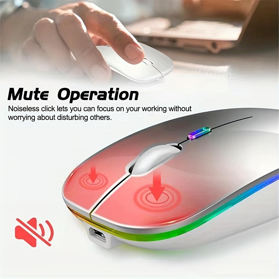 Wireless Bluetooth Mouse 2.4GHz Dual Modes RGB Rechargeable Mice RGB Ergonomic Silent Click Mouse For PC iPad Laptop PC Computer