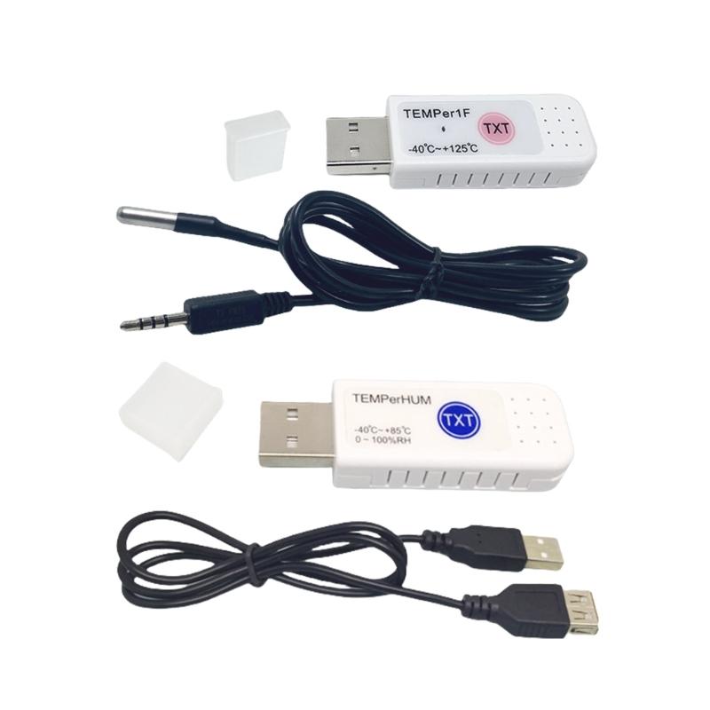 USB Temperature Data Logger Humidity Internal Sensors High Precisions Recorders 95AF
