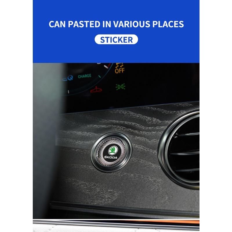 2/5/10Pcs Car Logo Sticker Central Control Decals Car Accessories For Skoda Octavia Superb Rapid Kodiaq Karoq Fabia Kamiq Roomster Citigo