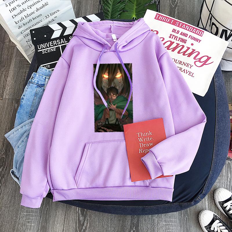 Harajuku Аниме Манга Атака титанов Эрен Крутой графический принт с капюшоном Мужские толстовки Повседневный свободный свитер Мужской свитшот Толстовки и свитшоты Мужские