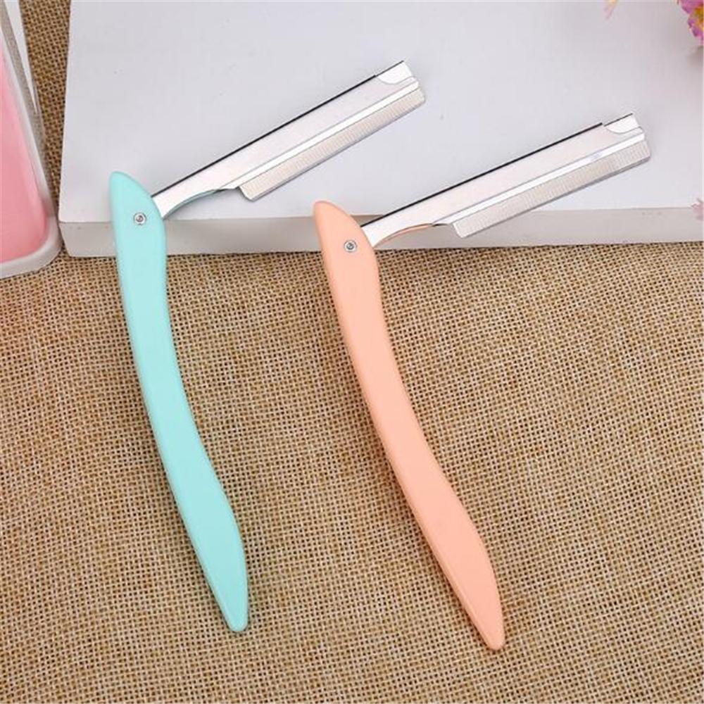 Горячий портативный триммер для бровей с 10 бритвами, бритвенный станок для бровей, лезвие для бритья, средство для удаления волос на лице, инструменты для макияжа для женщин