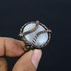 Moonstone Gemstone Copper Wire Wrapped Handmade Jewelry All Size Ring For Her