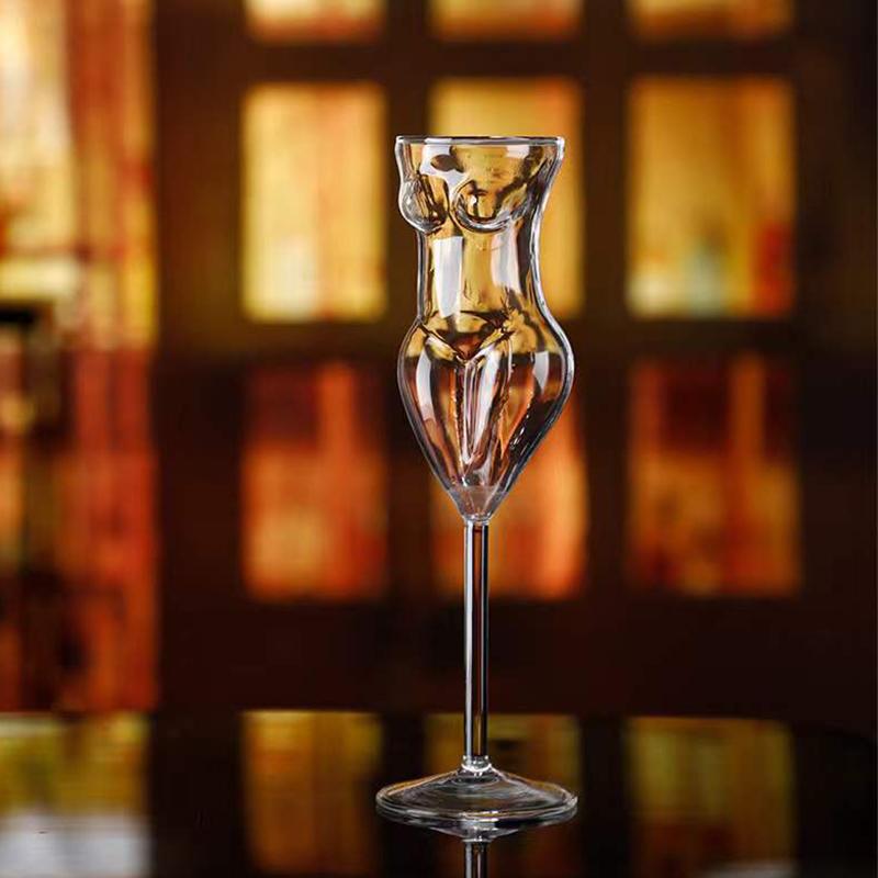Форма тела Элегантный Боросиликатный Бокал для шампанского Хрустальный Коктейльный Бокал для Бара Красный Винный Бокал Голый
