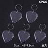 5Pcs Blank Photo Frame Keychain Clear Acrylic Keyring Insert Photo Split Key Pendant Diy Key Holder Couple Anniversary Gifts