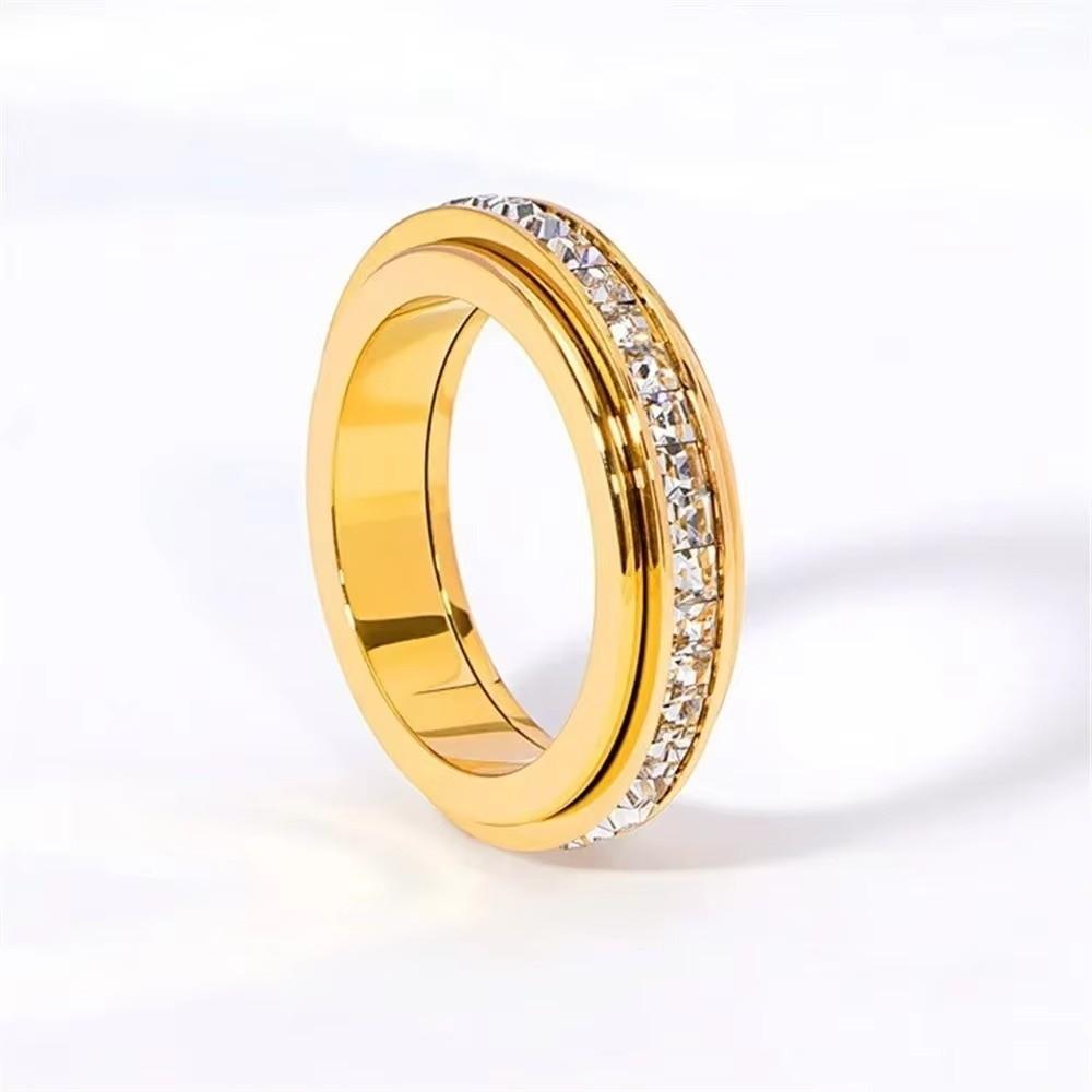 Fashion Accessory Single Row Square Zircon Ring Sparkling Crystal Jewelry Accessories Wedding Rings Geometric Ring Women Girls