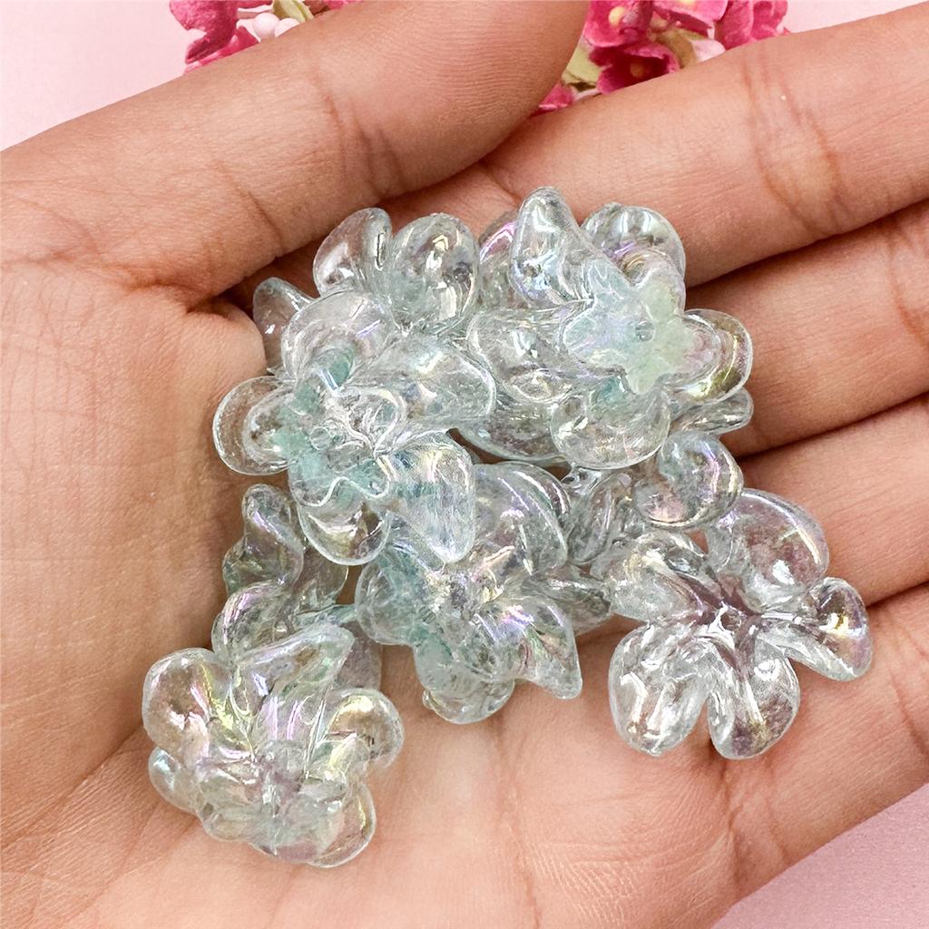 Высококачественный акрил, 10 шт., цепочка для мобильного телефона, 22,5*23,5 мм, цветочные бусины, материал корпуса телефона, аксессуары для волос ручной работы, аксессуары ручной работы